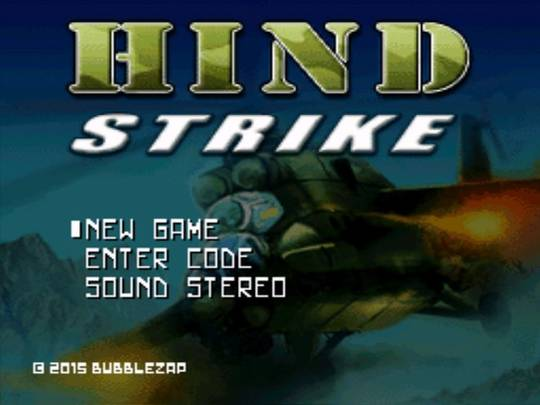 Hind Strike (Homebrew) — Title screen